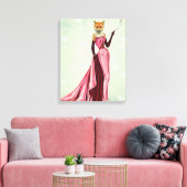 Glamour Fox in Rosa Leinwanddruck (Insitu (Wohnzimmer))