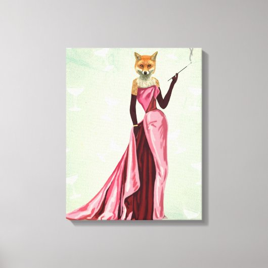 Glamour Fox in Rosa Leinwanddruck (Vorderseite)