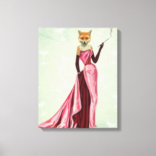 Glamour Fox in Rosa Leinwanddruck