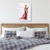 Glamour Fox in Rosa Leinwanddruck (Insitu (Schlafzimmer))