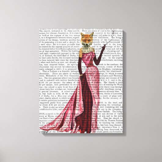 Glamour Fox in Rosa Leinwanddruck (Vorderseite)