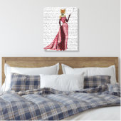Glamour Fox in Rosa Leinwanddruck (Insitu (Schlafzimmer))