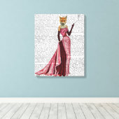 Glamour Fox in Rosa Leinwanddruck (Insitu (Holzboden))