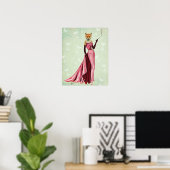 Glamour Fox in Rosa Poster (Heimbüro)