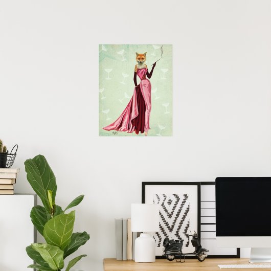Glamour Fox in Rosa Poster (Heimbüro)