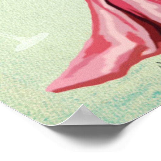 Glamour Fox in Rosa Poster (Ecke)