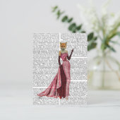 Glamour Fox in Rosa Postkarte (Stehend Vorderseite)