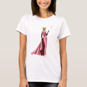 Glamour Fox in Rosa T-Shirt