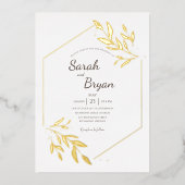 Glamour Frame Gold Foil Einladung zum Hochzeitsfei (Vorderseite)