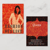 Glamour-Frau auf Safari-rotem Leopard-Druck Visitenkarte (Vorne/Hinten)