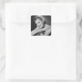 Glamour-Frau Quadratischer Aufkleber (Tasche)