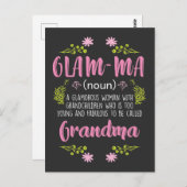 Glamour Frauen Young Crazy Oma Glama ma Postkarte (Vorne/Hinten)