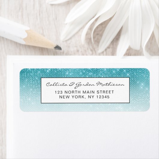 Glamour Funkelnd Aqua Blue Glitzer Sequin Ombre (Insitu)