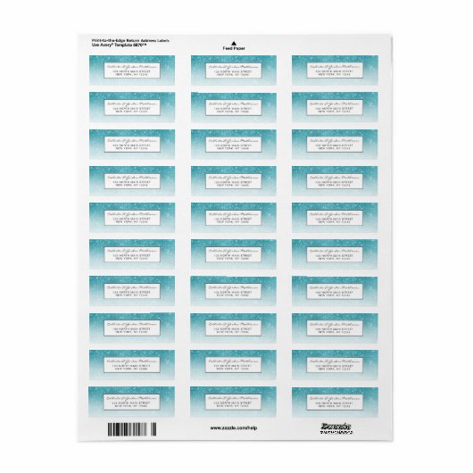 Glamour Funkelnd Aqua Blue Glitzer Sequin Ombre (Vorne)