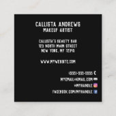 Glamour Funkelnd Blue Glitzer Tropfens Lips Makeup Quadratische Visitenkarte (Rückseite)