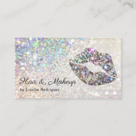 Glamour Funkelnd Glitzer Lip Gloss Kiss Visitenkarte