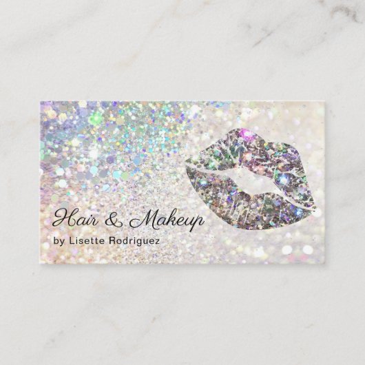 Glamour Funkelnd Glitzer Lip Gloss Kiss Visitenkarte (Vorderseite)
