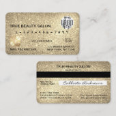 Glamour Funkelnd Gold Glitzer Kreditkarte Logo Visitenkarte (Vorne/Hinten)