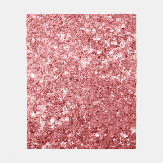 Glamour Funkelnd Pink Glitzer Fleecedecke (Vorderseite)