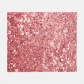Glamour Funkelnd Pink Glitzer Fleecedecke (Vorderseite (Horizontal))