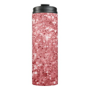 Glamour Funkelnd Pink Glitzer Thermosbecher