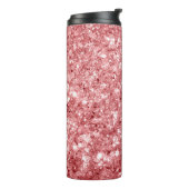 Glamour Funkelnd Pink Glitzer Thermosbecher (Nach links gedreht)