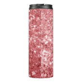 Glamour Funkelnd Pink Glitzer Thermosbecher (Rückseite)