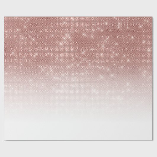 Glamour Funkelnd Rose Gold Glitzer Sequin Ombre Geschenkpapier (Flach)