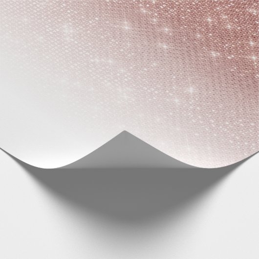 Glamour Funkelnd Rose Gold Glitzer Sequin Ombre Geschenkpapier (Ecke)