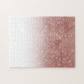 Glamour Funkelnd Rose Gold Glitzer Sequin Ombre Puzzle (Horizontal)
