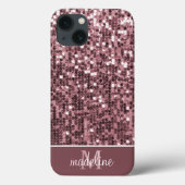 Glamour Funkelnd Rose Sequin/Glitzer Name Case-Mate iPhone Hülle (Rückseite)