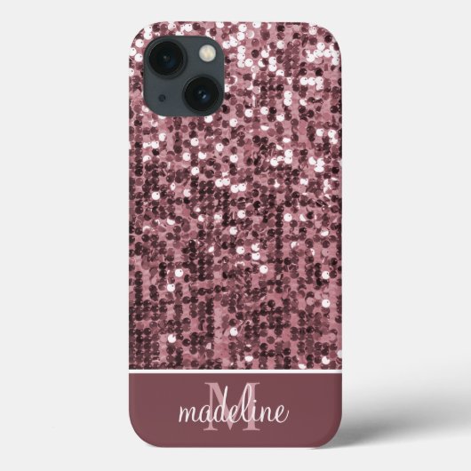 Glamour Funkelnd Rose Sequin/Glitzer Name Case-Mate iPhone Hülle (Rückseite)