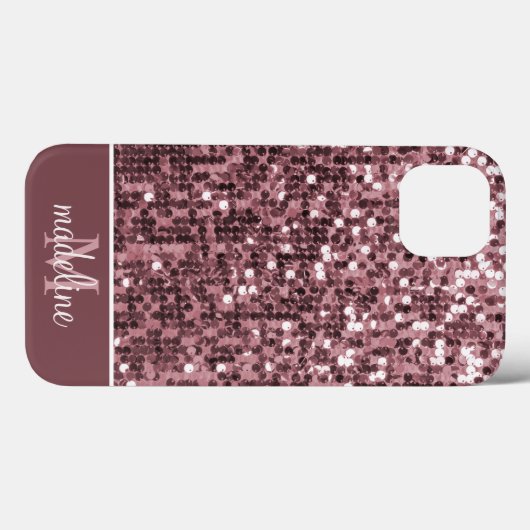 Glamour Funkelnd Rose Sequin/Glitzer Name Case-Mate iPhone Hülle (Rückseite (Horizontal))