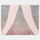 Glamour Funkelnd Silver Rose Gold Glitzer Geo Fleecedecke (Vorderseite (Horizontal))