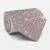 Glamour Funkelnd Silver Rose Gold Glitzer Geo Krawatte (Gerollt)