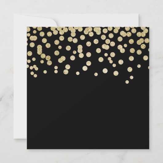 Glamour Funny Gold & Black Glitzer Confetti Save The Date (Rückseite)