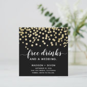 Glamour Funny Gold & Black Glitzer Foto Save The Date (Stehend Vorderseite)