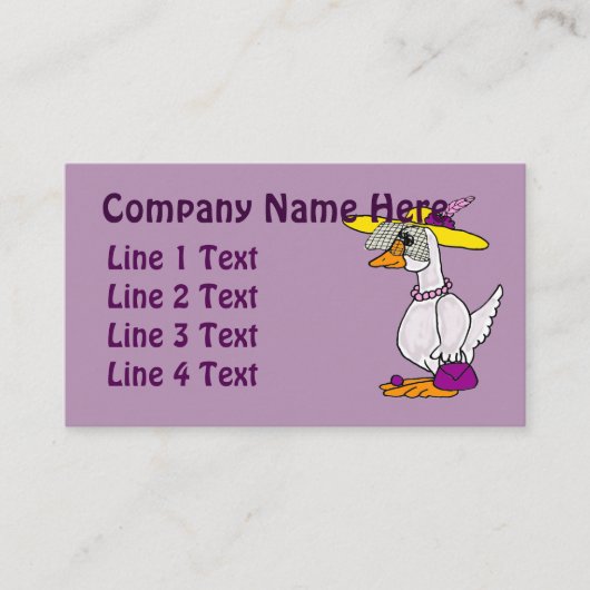 Glamour-Gänse-Cartoon Visitenkarte (Vorderseite)