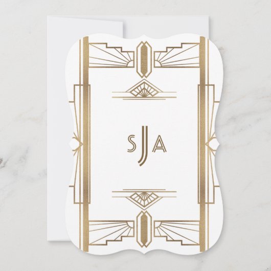 Glamour-Gatsby-Brautparty der 1920er Jahre Einladung (Rückseite)