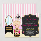 Glamour Geburtstagseinladung Makeup manicé Party Einladung (Vorne/Hinten)