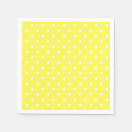 Glamour Gelb und Weiß Polka Dot Serviette