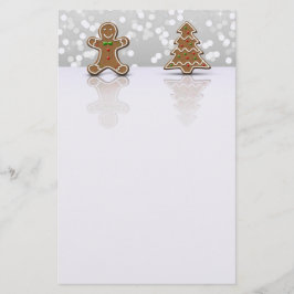 Glamour Gingerbread Man and Tree - Stationerie Briefpapier