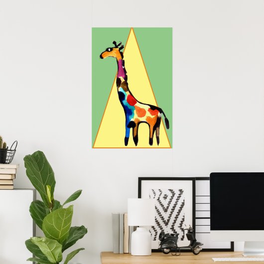 Glamour Giraffe im Spotlight Poster (Heimbüro)