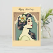 Glamour Girl Birthday Feiertagskarte (Stehend Vorderseite)