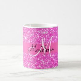 Glamour Girl Hot Pink Glitzer Kaffeetasse