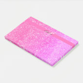Glamour Girl Hot Pink Glitzer Personalisiert Name Post-it Klebezettel (angewinkelt)