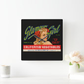 Glamour Girl Quadratische Wanduhr (Zuhause)