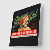 Glamour Girl Quadratische Wanduhr (Winkel)