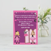 Glamour Girls verkleiden sich Makeover-Party Einla Einladung (Stehend Vorderseite)