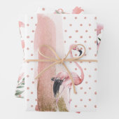 Glamour Girly Pink Flamingo Muster Geschenkpapier Set (Beispiel)